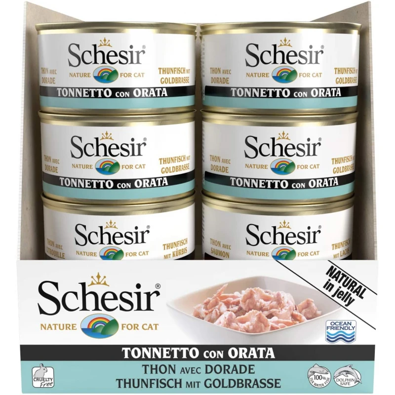 Schesir Cat Jelly Τόνος Με Τσιπούρα 85gr 1τμχ ΓΑΤΕΣ