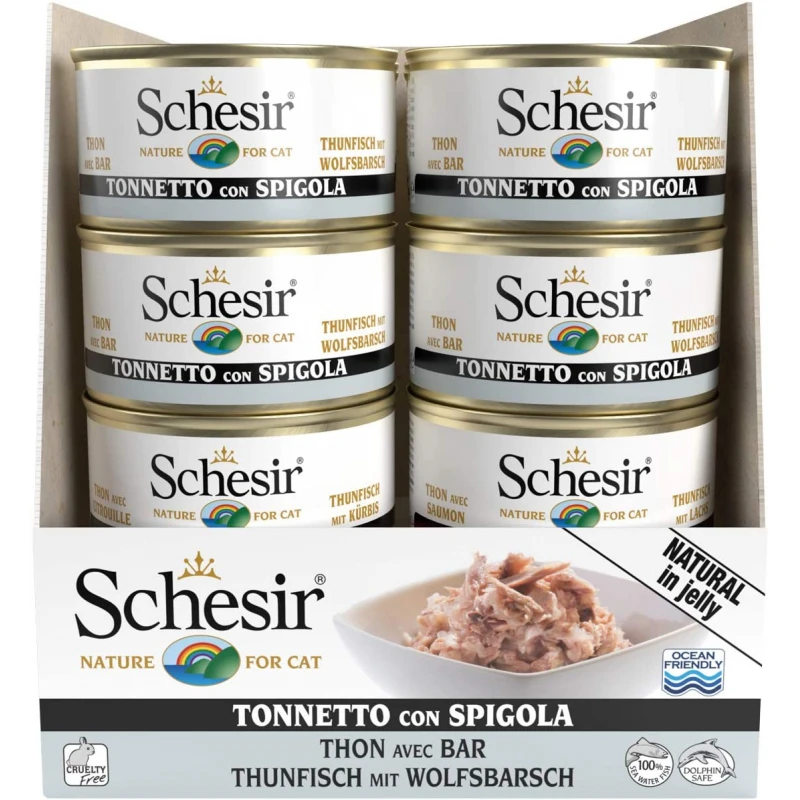 Schesir Cat Jelly Τόνος Με Λαβράκι 85gr 1τμχ ΓΑΤΕΣ