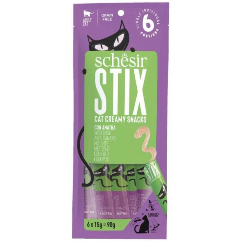 Λιχουδιές Γάτας Grain Free Schesir Cat Stix Pouch Treats Πάπια 6x15gr ΓΑΤΕΣ