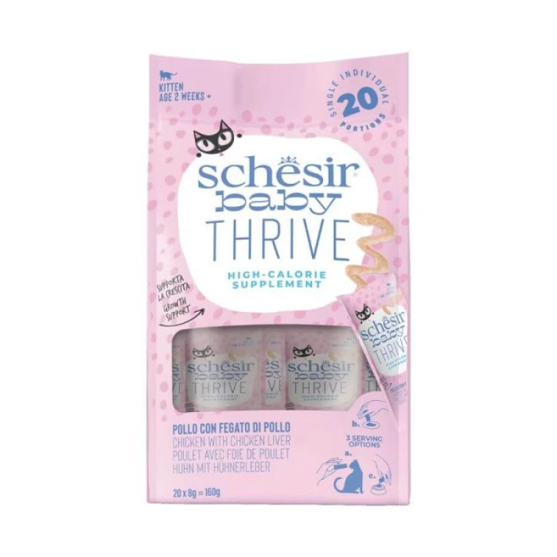 Υγρή Τροφή Γάτας Grain Free Schesir Baby Cat Thrive Mousse 80gr Κοτόπουλο με Συκώτι ΓΑΤΕΣ