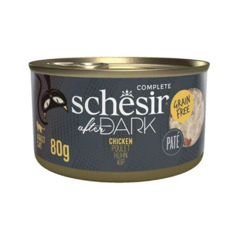 Υγρή Τροφή Γάτας Grain Free Schesir Cat After Dark Pate 80gr Κοτόπουλο ΓΑΤΕΣ