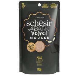 Υγρή Τροφή Γάτας Grain Free Schesir Cat After Dark Velvet Mousse 80gr Κοτόπουλο