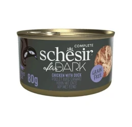 Υγρή Τροφή Γάτας Grain Free Schesir Cat After Dark Wholefood 80gr Κοτόπουλο με Πάπια