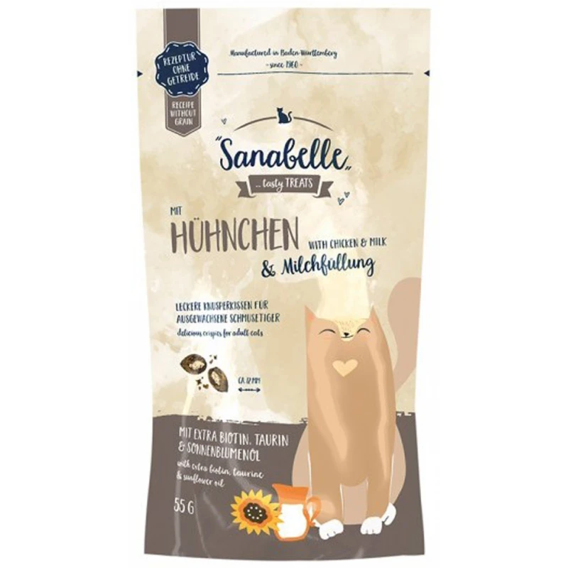 Λιχουδιές - Snack Γάτας Sanabelle Crispies Κοτόπουλο & Γάλα 55gr ΓΑΤΕΣ