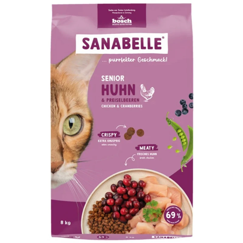 Ξηρά Τροφή Γάτας Sanabelle Senior Cat Grain Free Poultry (με Πουλερικά) 8kg Γάτες