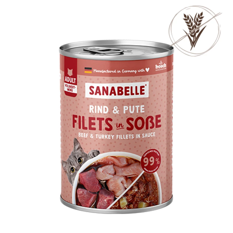 Υγρή Τροφή Γάτας Bosch Sanabelle Γαλοπούλα & Βοδινό 400gr Γάτες