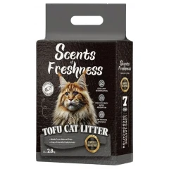 Άμμος - Πέλλετ Γάτας Scents Of Freshness Tofu Cat Litter Charcoal 7lt (2,8kg)