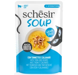Schesir Cat Pouch Άγριος Τόνος και Καλαμάρια σε Σούπα 40gr Schesir Cat Pouch Άγριος Τόνος και Καλαμάρια σε Σούπα 40gr