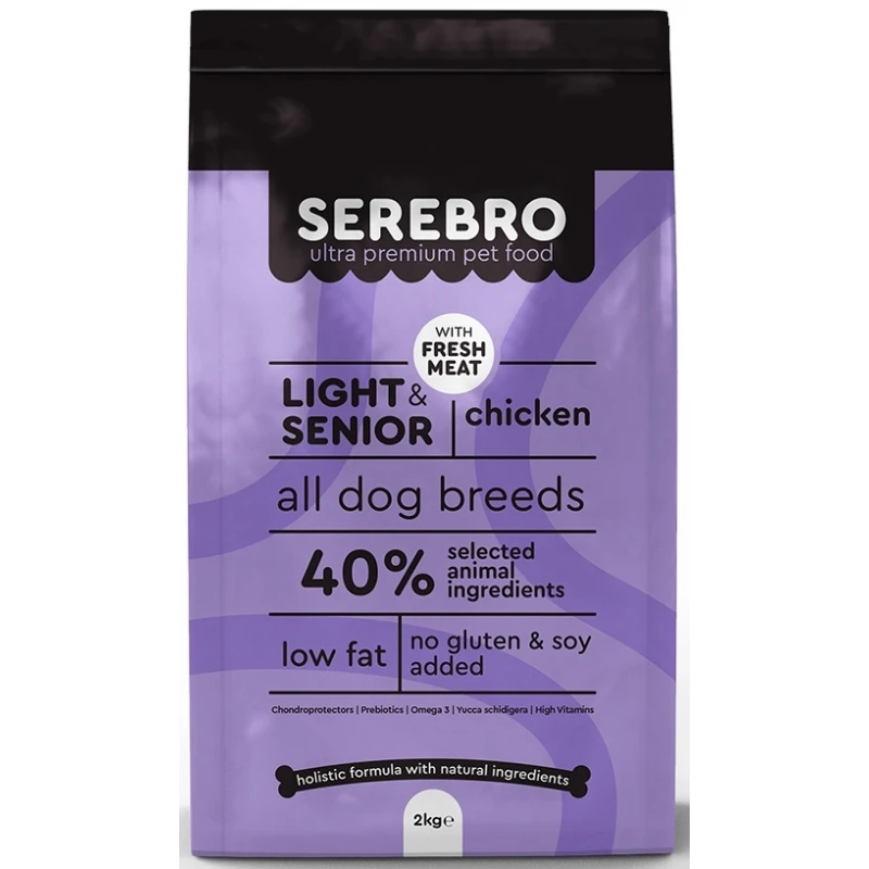 Serebro Light and Senior Chicken 2kg ΣΚΥΛΟΙ