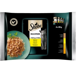 Υγρή Τροφή Γάτας Sheba Επιλεγμενα Πουλερικα Multipack 4x85gr + Filets Κοτόπουλο 60gr Δώρο Υγρή Τροφή Γάτας Sheba Επιλεγμενα Πουλερικα Multipack 4x85gr + Filets Κοτόπουλο 60gr Δώρο