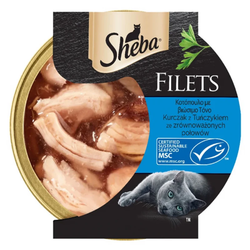 Υγρή Τροφή Γάτας Sheba Filets Κοτόπουλο και Τόνος 60gr Γάτες Υγρή Τροφή Γάτας Sheba Filets Κοτόπουλο και Τόνος 60gr Γάτες
