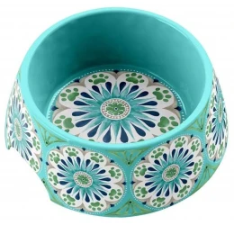 Πλαστικό Μπολ Φαγητού Σκύλου, Γάτας Τarhong Carmel Medallion Pet Bowl Turquoise Τιρκουάζ Medium 591ml