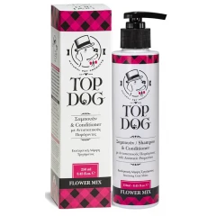 Σαμπουάν με Conditioner Top Dog Flower Mix 250ml για σκύλους και γάτες Σαμπουάν με Conditioner Top Dog Flower Mix 250ml για σκύλους και γάτες