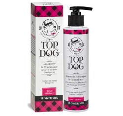 Σαμπουάν με Conditioner Top Dog Flower Mix 250ml για σκύλους και γάτες Σαμπουάν με Conditioner Top Dog Flower Mix 250ml για σκύλους και γάτες