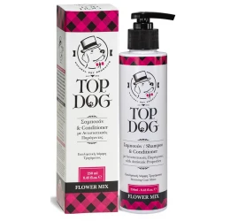 Σαμπουάν με Conditioner Top Dog Flower Mix 250ml για σκύλους και γάτες Σαμπουάν με Conditioner Top Dog Flower Mix 250ml για σκύλους και γάτες