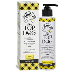Σαμπουάν με Conditioner Top Dog Fruit Mix 250ml για σκύλους και γάτες Σαμπουάν με Conditioner Top Dog Fruit Mix 250ml για σκύλους και γάτες