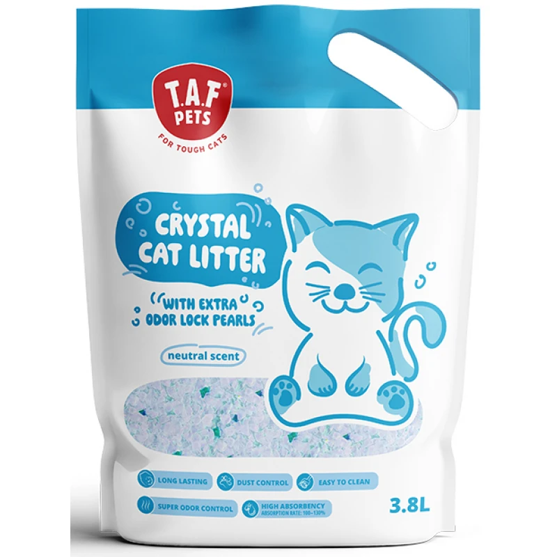 Κρυσταλλική Άμμος Γάτας TAF 3.8L (1,6kg) Φυσική Γάτες