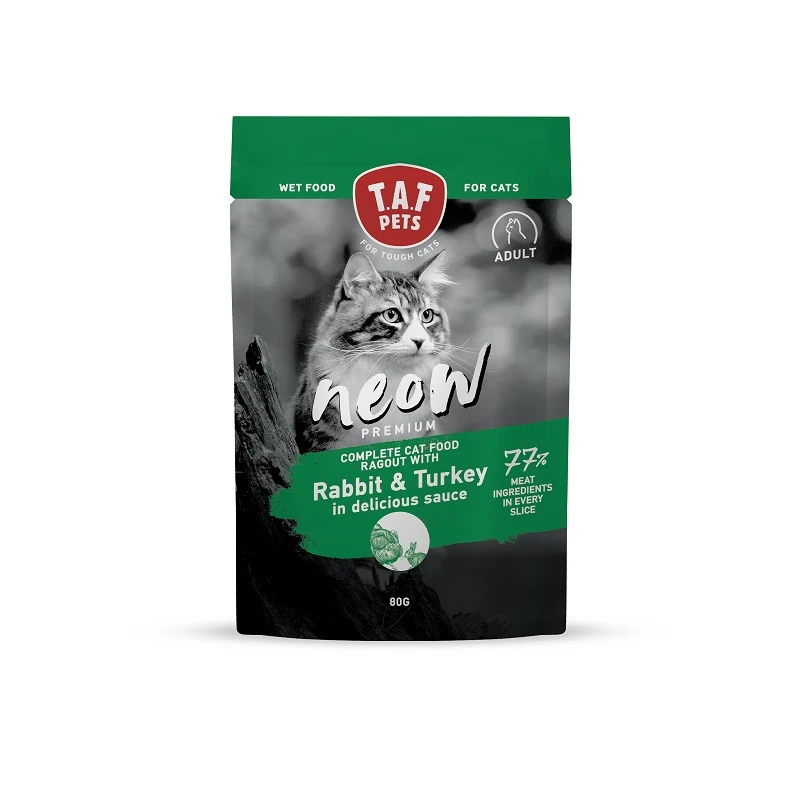 Υγρή Τροφή Γάτας Taf Neow Adult Cat Premium Wet Food Ragout Rabbit & Turkey Κουνέλι & Γαλοπούλα (5 + 1 Δώρο) Γάτες