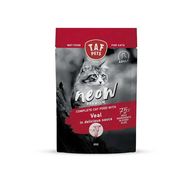 Υγρή Τροφή Γάτας Taf Neow Adult Cat Premium Wet Food Veal με Μοσχάρι (5 + 1 Δώρο) Γάτες