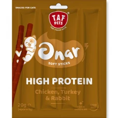Λιχουδιά Γάτας Taf Pets- Onar Soft Sticks Chicken, Turkey & Rabbit 20gr