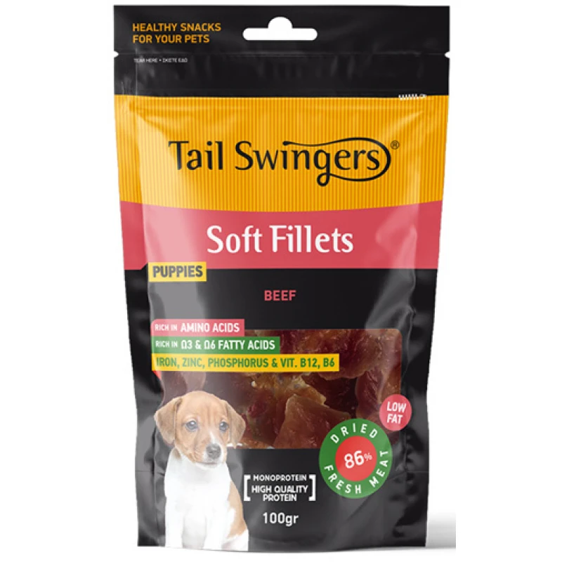 Λιχουδιές Pet Interest Tailswingers Puppy Pure Beef Soft Fillets 100gr για Κουτάβια Σκύλοι Λιχουδιές Pet Interest Tailswingers Puppy Pure Beef Soft Fillets 100gr για Κουτάβια Σκύλοι