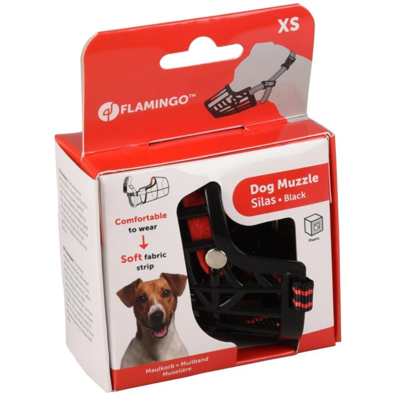 Φίμωτρο Σκύλου Flamingo Muzzle Silas Black XS  24x30-38cm ΕΚΠΑΙΔΕΥΣΗ - ΦΙΜΩΤΡΑ