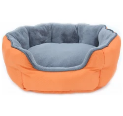 Κρεβατάκι Σκύλου Santorini (με Θερμή & Ψυχρή Όψη) Large 90 x 70 x 24cm Γκρι - Πορτοκαλί