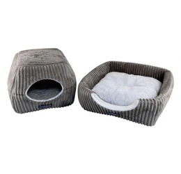 Κρεβάτι Σκύλου και Γάτας Thermoswitch Evia S με Χρήση ως Ανοιχτό Καλάθι ή Φωλιά 50x45x34cm Γκρι