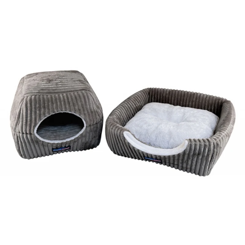 Κρεβάτι Σκύλου και Γάτας Thermoswitch Evia S με Χρήση ως Ανοιχτό Καλάθι ή Φωλιά 50x45x34cm Γκρι Σκύλοι
