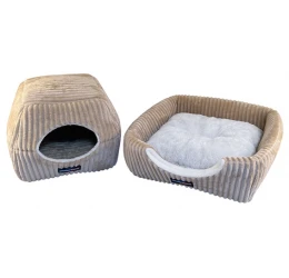 Κρεβάτι Σκύλου και Γάτας Thermoswitch Evia S με Χρήση ως Ανοιχτό Καλάθι ή Φωλιά 50x45x34cm Μπεζ