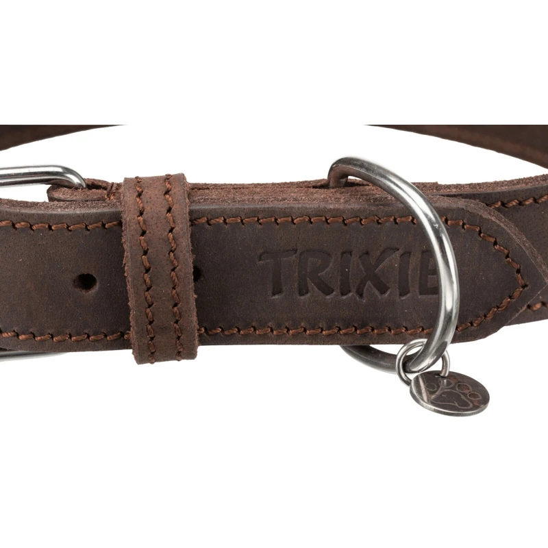 Δερμάτινο Περιλαίμιο Σκύλου Trixie Rustic L 30mm x 48-56cm Μαύρο ΣΚΥΛΟΙ