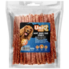 Λιχουδιές Σκύλου Uniq Pets Μαλακά Sticks με Ρύζι και Πάπια 500gr