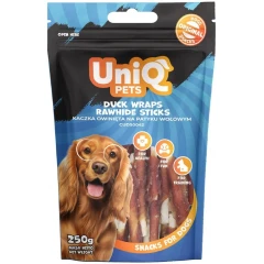 Λιχουδιές Σκύλου Uniq Pets Sticks Τυλιγμένα με Πάπια 250gr