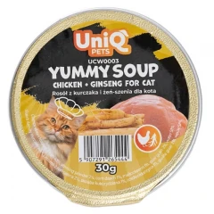 Υγρή Τροφή Γάτας Uniq Pets Yummy Soup Κοτόπουλο & Ginseng 8x30gr