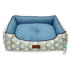 Κρεβατάκι Σκύλου και Γάτας V.I.Pets Cozy Cotton Squares Νο1 Blue 54x44cm