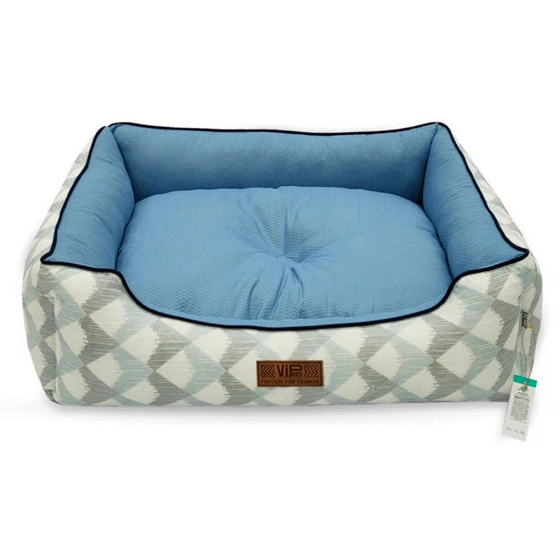 Κρεβατάκι V.I.Pets Cozy Cotton Squares Νο1 Blue 54x44cm ΚΡΕΒΑΤΑΚΙΑ - ΚΑΛΑΘΙΑ ΣΚΥΛΟΥ