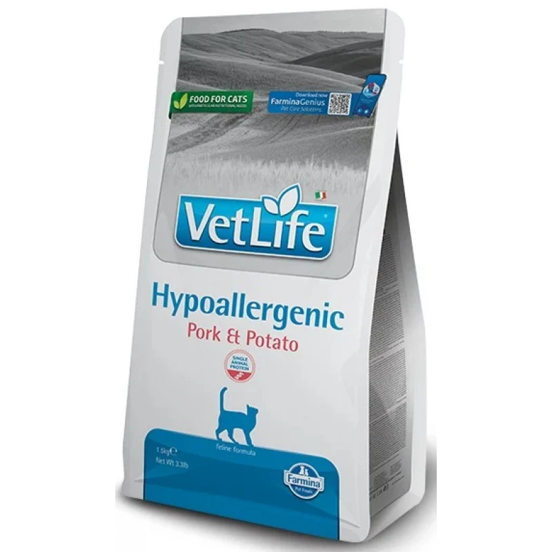 Vet Life Hypoallergenic Pork and Potato Γάτας 1,5kg ΓΑΤΕΣ