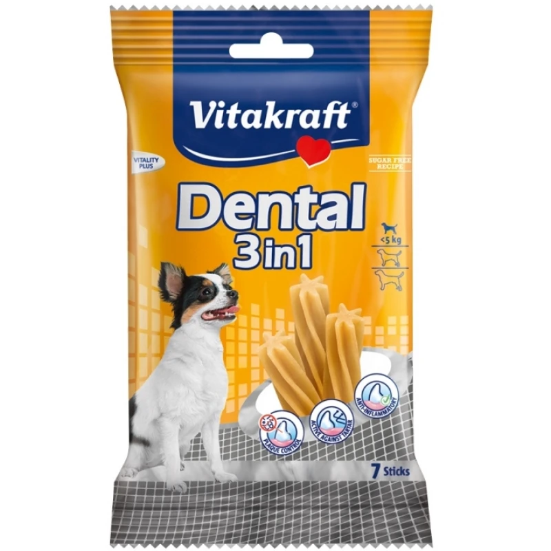 Vitakraft Dental Sticks Οδοντική λιχουδιά 3 σε 1 XSmall 7τεμχ ΣΚΥΛΟΙ