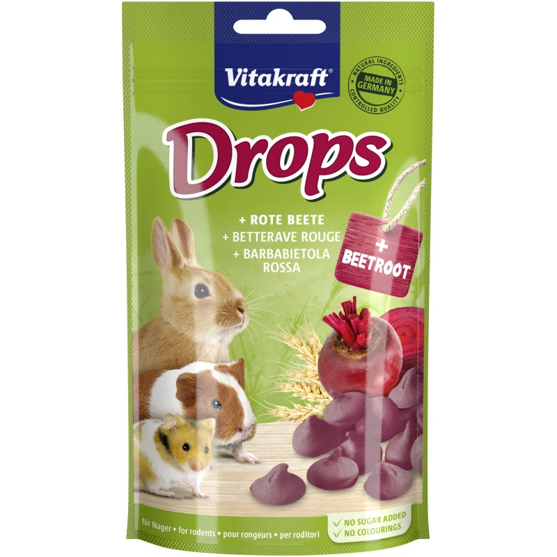 Vitakraft Drops Beetroot 75gr Λιχουδιές για Κουνέλια και Τρωκτικά ΜΙΚΡΑ ΖΩΑ - ΚΟΥΝΕΛΙΑ