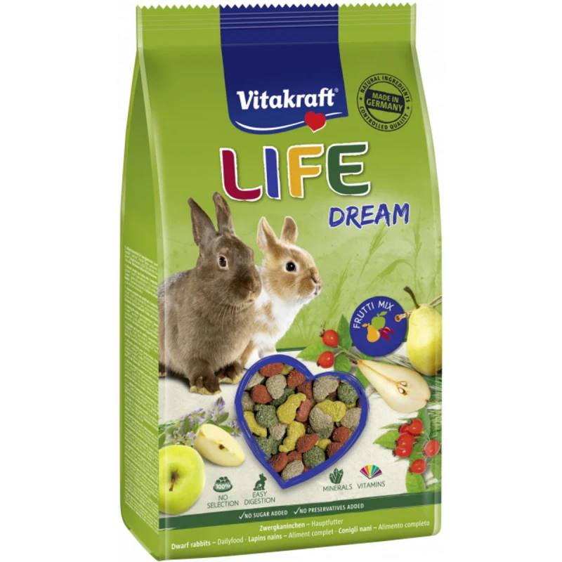 Vitakraft Life Dream Βασική τροφή premium για κουνέλια 600gr ΜΙΚΡΑ ΖΩΑ - ΚΟΥΝΕΛΙΑ