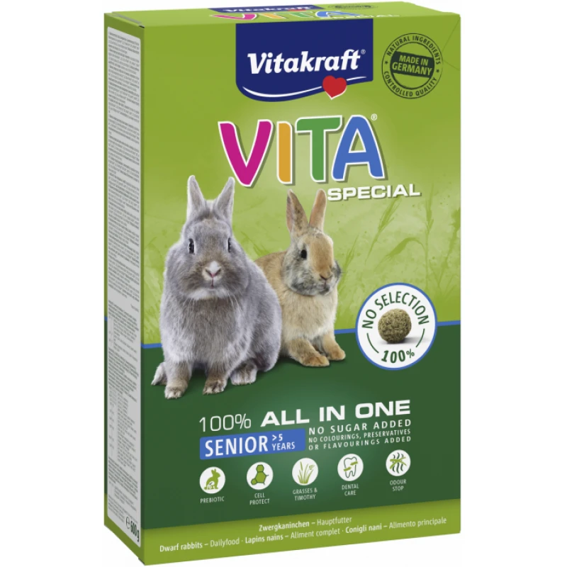 VITAKRAFT VITA SPECIALS SENIOR 600GR ΜΙΚΡΑ ΖΩΑ - ΚΟΥΝΕΛΙΑ