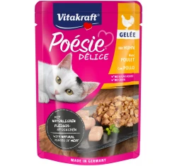 Υγρή τροφή Γάτας Vitakraft Poesie Delice Gelée σε Φακελάκι 85gr με Φιλέτο Κοτόπουλο 