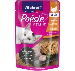 Υγρή τροφή Γάτας Vitakraft Poesie Delice Gelée σε Φακελάκι 85gr με Στήθος Γαλοπούλας