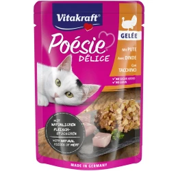 Υγρή τροφή Γάτας Vitakraft Poesie Delice Gelée σε Φακελάκι 85gr με Στήθος Γαλοπούλας