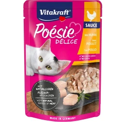 Υγρή τροφή Γάτας Vitakraft Poesie Delice Sauce σε Φακελάκι 85gr με Φιλέτο Κοτόπουλο  Υγρή τροφή Γάτας Vitakraft Poesie Delice Sauce σε Φακελάκι 85gr με Φιλέτο Κοτόπουλο