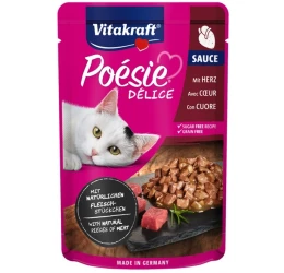 Υγρή τροφή Γάτας Vitakraft Poesie Delice Sause σε Φακελάκι 85gr με Καρδιές