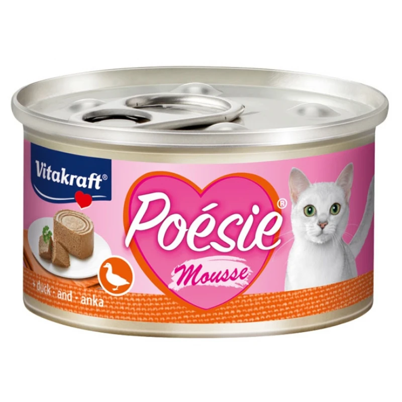 Υγρή τροφή Γάτας Vitakraft Poesie Mousse σε Κονσέρβα 85gr με Πάπια ΓΑΤΕΣ
