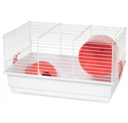 Κλουβί Voltrega για Χάμστερ 913B  39x25,5x22cm Κόκκινο με λευκή βάση