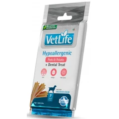 Dental Treat Vet Life Dog Hypoallergenic Pork & Potato Adult Medium and Maxi 100gr 7 Sticks Dental Treat Vet Life Dog Hypoallergenic Pork & Potato Adult Medium and Maxi 100gr 7 Sticks