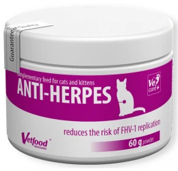 Συμπλήρωμα Διατροφής Γάτας Vetfood Anti-Herpes 60gr σε σκόνη  Συμπλήρωμα Διατροφής Γάτας Vetfood Anti-Herpes 60gr σε σκόνη